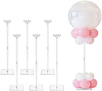 6 Pack 23.6 Inch Reusable Clear Acrylic Balloon Stand Kit in Clear