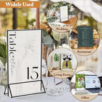 6 Pack 4x6 Inch Clear Acrylic Sign Holders, Black Border Double-Sided Vertical Picture Frames & Display Stands, alternate
