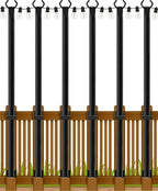 6 Pack 5Ft String Light Poles, Outside String Lights, Outdoor Light Poles, Metal Poles Stand for Patio