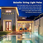 6 Pack 5Ft String Light Poles, Outside String Lights, Outdoor Light Poles, Metal Poles Stand for Patio, alternate view 3