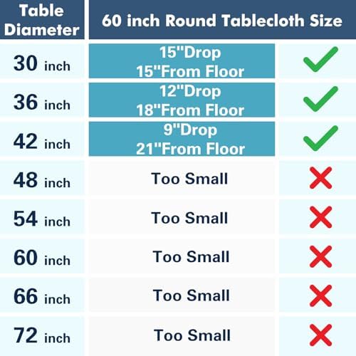 6 Pack 60 Inch Tablecloths Round White Table Cover in White, alternate view 3