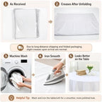 6 Pack 60 Inch Tablecloths Round White Table Cover in White, alternate view 4