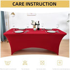 6-Pack 6ft Spandex Table Covers for Rectangle Standard Folding Tables - Wrinkle Resistant Stretch Tablecloths, alternate view