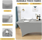 6-Pack 6ft Spandex Table Covers for Rectangle Standard Folding Tables - Wrinkle Resistant Stretch Tablecloths, alternate view