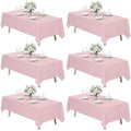 6 Pack 70 x 120 Inch Tablecloths Rectangle Pink Table Cover in 70 x 120 Inch in Pink