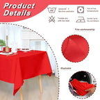 6 Pack 70 x 120 Inch Tablecloths Rectangle Red Table Cover in 70 x 120 Inch in Red, alternate view 3