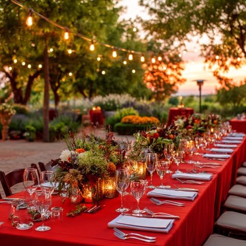 6 Pack 70 x 120 Inch Tablecloths Rectangle Red Table Cover in 70 x 120 Inch in Red, alternate view 5