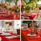 6 Pack 70 x 120 Inch Tablecloths Rectangle Red Table Cover in 70 x 120 Inch in Red, alternate view 7