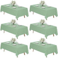 6 Pack 70 x 120 Inch Tablecloths Rectangle Sage Green Table Cover in 70 x 120 Inch in Sage Green