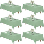 6 Pack 70 x 120 Inch Tablecloths Rectangle Sage Green Table Cover in 70 x 120 Inch in Sage Green