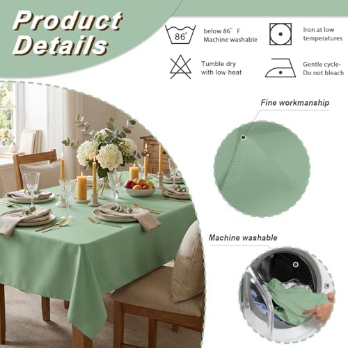 6 Pack 70 x 120 Inch Tablecloths Rectangle Sage Green Table Cover in 70 x 120 Inch in Sage Green, alternate view 4
