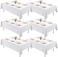 6 Pack 70 x 120 Inch Tablecloths Rectangle White in 70 x 120 Inch in White