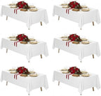 6 Pack 70 x 120 Inch Tablecloths Rectangle White Table Cover in 70 x 120 Inch in White