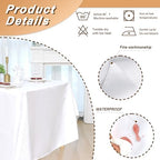 6 Pack 70 x 120 Inch Tablecloths Rectangle White Table Cover in 70 x 120 Inch in White, alternate view 3