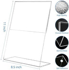 6 Pack 8.5 x 11 Acrylic Sign Holder, Clear Plastic Signs Display Stand, Vertical Slanted Back Paper Holder Stand, alternate