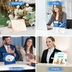 6 Pack 8.5 x 11 Acrylic Sign Holder Horizontal, Clear Plastic Signs Display Stand, Slanted Back Paper Holder, alternate view