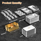 6 Pack 9 Qt Chafing Dishes Buffet Set - Gold Stainless Steel Food Warmers with Removable Frame & Water Pan for, alternate