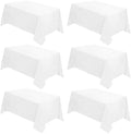 6 Pack 90 x 156 Inch Tablecloths Rectangle White Table Cover in 90 x 156 Inch in White