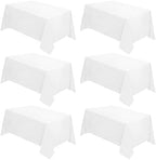 6 Pack 90 x 156 Inch Tablecloths Rectangle White Table Cover in 90 x 156 Inch in White