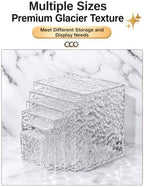 6 Pack Acrylic Buffet Risers with Mini Sign and Marker, Wave Texture Display Risers for Dessert Table, Food, alternate view 5