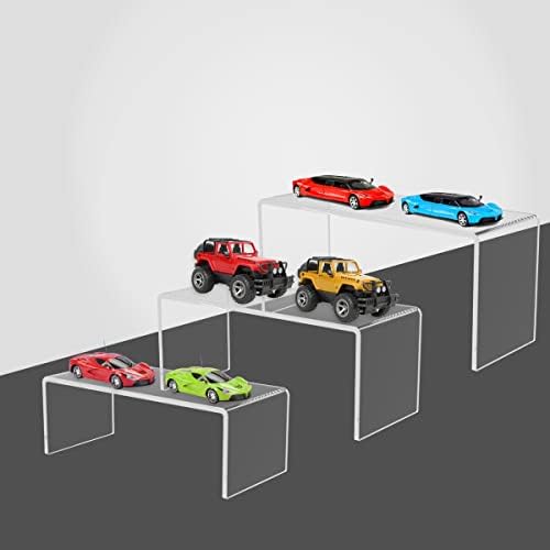 6 Pack Acrylic Display Risers, 3 Sizes Clear Product Stand, Jewelry Display Riser Shelf Showcase Fixtures For, alternate view