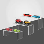 6 Pack Acrylic Display Risers, 3 Sizes Clear Product Stand, Jewelry Display Riser Shelf Showcase Fixtures For, alternate view