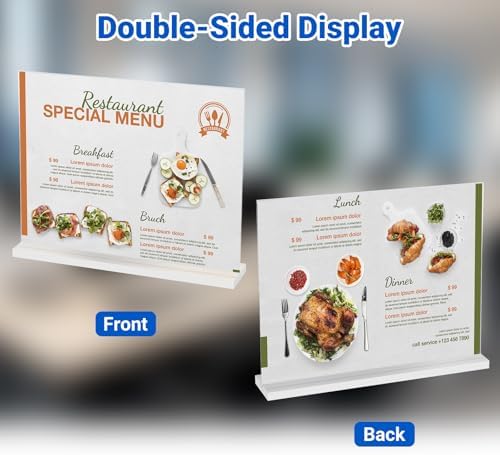 6 Pack Acrylic Sign Holder 11 x 8.5 Horizontal, Double-Sided Clear Sign Holder Plastic Stands for Display, T, alternate view