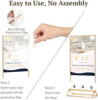 6 Pack Acrylic Sign Holder 4 x 6, Double Sided Gold Picture Frame Stand up Table Top Sign Holders, Clear Display, alternate