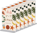 6 Pack Acrylic Sign Holder 5 x 7, Double-Sided Clear Sign Holder Plastic Stands for Display, T Shape Acrylic
