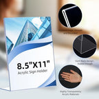 6 Pack Acrylic Sign Holder 8.5 x 11, Clear Plastic Display Stands for Tabletop, L-Shape Acrylic Stands for, alternate view 5