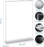 6 Pack Acrylic Sign Holders - 8.5 x 11, Double-Sided Stand Up Table Top Sign Holders, Clear Acrylic Picture, alternate view 2