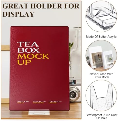 6 Pack Adjustable Acrylic Book Stand for Display, 4.2in H, alternate view 6
