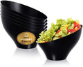 6 Pack Angled Candy Bowls - Black Plastic bowls 20 Oz - Premium Plastic Serving Bowls Heavy Duty For Weddings
