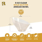 6 Pack Angled Candy Bowls - Clear Plastic bowls - Premium Plastic Serving Bowls Heavy Duty For Weddings, alternate view 2