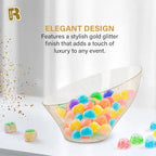 6 Pack Angled Candy Bowls - Clear Plastic bowls - Premium Plastic Serving Bowls Heavy Duty For Weddings, alternate view 4