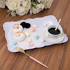 6 Pack Appetizer Serving Tray, Rectangle White Plastic Serving Platters, 15" x 10" Heavy Duty Serving Platters, alternate