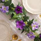 6 Pack Artificial Flower Garlands 15.8FT Fake Morning Glory Vines Silk Flowers Hanging Garland Ivy for Wedding, alternate