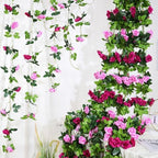 6 Pack Artificial Flower Garlands 15.8FT Fake Rose Vines Silk Flowers Hanging Rose Ivy for Wedding Arch Party, alternate view