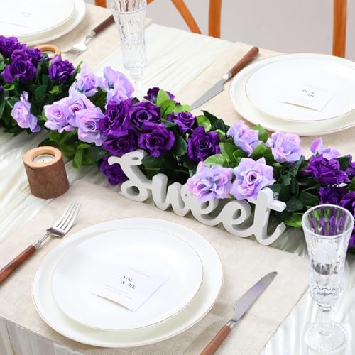 6 Pack Artificial Flower Garlands 7.9FT Fake Rose Vines Silk Flowers Hanging Rose Ivy for Wedding Arch Party, alternate view