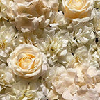 6 Pack Artificial Flower Wall Panels 24" x 16" Flower Wall Panel Wall Backdrop Faux Hydrangea and Rose Flower, alternate view