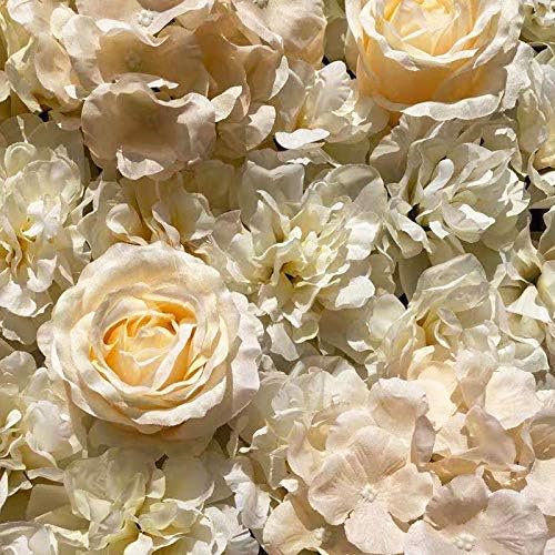6 Pack Artificial Flower Wall Panels 24" x 16" Flower Wall Panel Wall Backdrop Faux Hydrangea and Rose Flower, alternate view