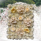 6 Pack Artificial Flower Wall Panels 24" x 16" Flower Wall Panel Wall Backdrop Faux Hydrangea and Rose Flower, alternate view