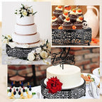 6 Pack Black Cake Stand Set Round Wedding Cake Stand 8" 10" 12" Decorative Metal Dessert Table Display Set, alternate view 4
