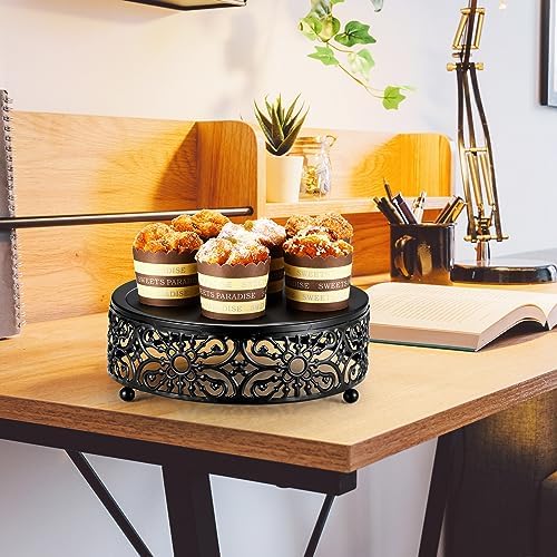 6 Pack Black Cake Stand Set Round Wedding Cake Stand 8" 10" 12" Decorative Metal Dessert Table Display Set, alternate view 5