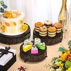 6 Pack Black Cake Stand Set Round Wedding Cake Stand 8" 10" 12" Decorative Metal Dessert Table Display Set, alternate view 6