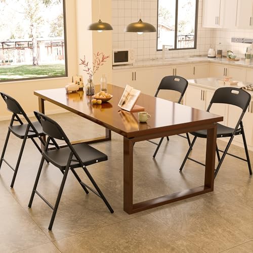 6-Pack Black Plastic Folding Chairs, Portable Seat with Sturdy Steel Frame for Indoor & Outdoor Use, Perfect for, alternate