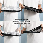 6 Pack Black Plastic Serving Trays, 15" x 10" Party Platters and Trays, Rectangle Black Plastic Serving Trays, alternate view