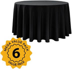 6-Pack Black Round Tablecloths, 108 in, for 4-5 Ft Round Tables, alternate view 2