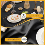 6-Pack Black Round Tablecloths, 108 in, for 4-5 Ft Round Tables, alternate view 3