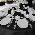 6 Pack Black Round Tablecloths 108 Inch for 36"-84" Tables in Black, alternate view 2